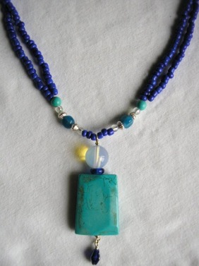 Glass Bead Necklaces with Stones - Dreadnut Jamaica